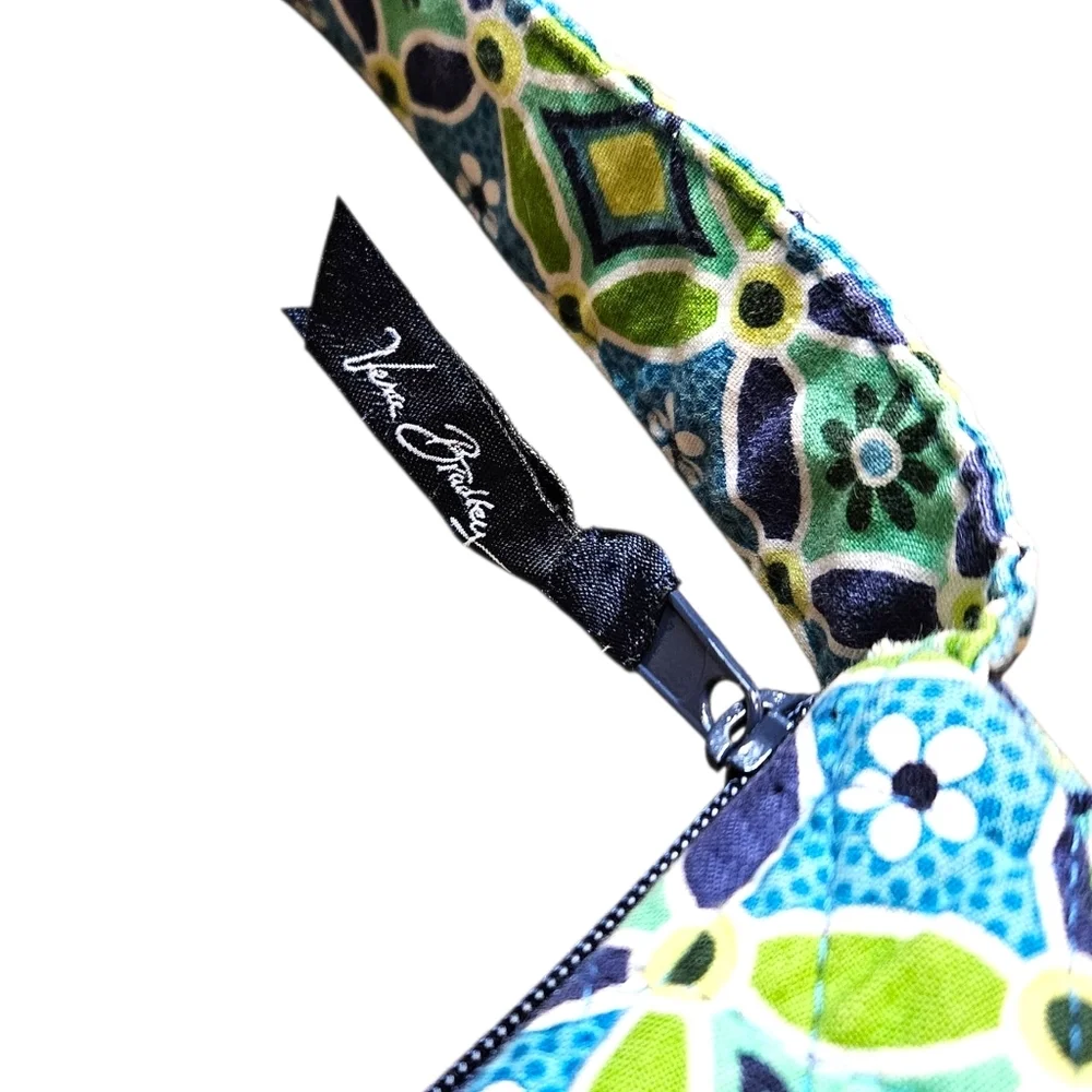 Vera Bradley Daisy Daisy Green Blue Quilted Shoulder Bag Cottagecore Grandma Y2K - Picture 10 of 12